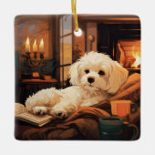 Unieke Maltese kerst, cadeau voor Hondenliefhebber Keramisch Ornament (Voorkant)