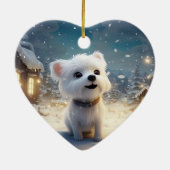 Unieke Maltese kerst, cadeau voor Hondenliefhebber Keramisch Ornament (Achterkant)