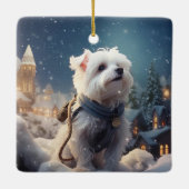 Unieke Maltese kerst, cadeau voor Hondenliefhebber Keramisch Ornament (Achterkant)