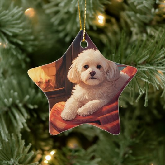 Unieke Maltese kerst, cadeau voor Hondenliefhebber Keramisch Ornament (Boom)