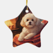Unieke Maltese kerst, cadeau voor Hondenliefhebber Keramisch Ornament (Achterkant)