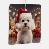 Unieke Maltese kerst, cadeau voor Hondenliefhebber Keramisch Ornament (Rechts)