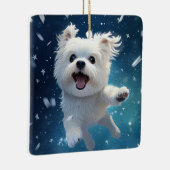 Unieke Maltese kerst, cadeau voor Hondenliefhebber Keramisch Ornament (Rechts)