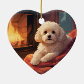 Unieke Maltese kerst, cadeau voor Hondenliefhebber Keramisch Ornament