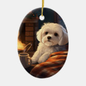 Unieke Maltese kerst, cadeau voor Hondenliefhebber Keramisch Ornament (Voorkant)