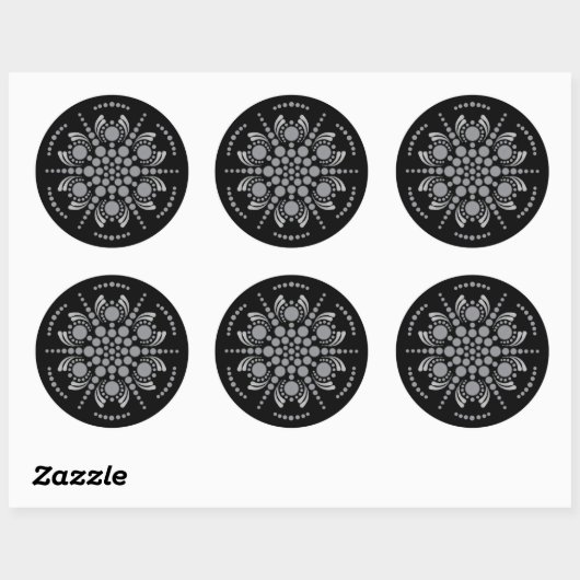 Unieke Mandala Sjabloon Classic Ronde Sticker (Vel)