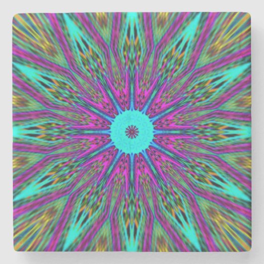 unieke mandala stenen onderzetter (Voorkant)