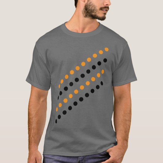 Unieke Mannen Polka Dot T-Shirt - Donkergrijs (Voorkant)