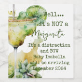 Unieke Margarita Zwangerschap Baby aankondiging Wijn Etiket (Enkel label)