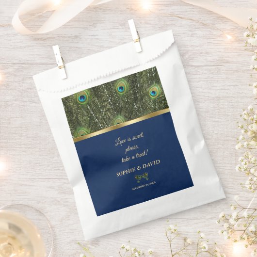 Unieke marineblauwe goudveren bruiloft bedankzakje (Geknipt)