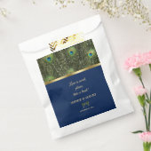 Unieke marineblauwe goudveren bruiloft bedankzakje (Gezegeld)