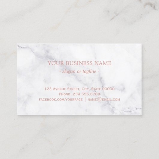 Unieke marmer Roos Gold 3D Lips maakt artiest Visitekaartje (Achterkant)