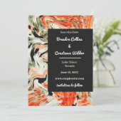 Unieke marmer Weddenschap bespaart de datum Save The Date (Staand voorkant)