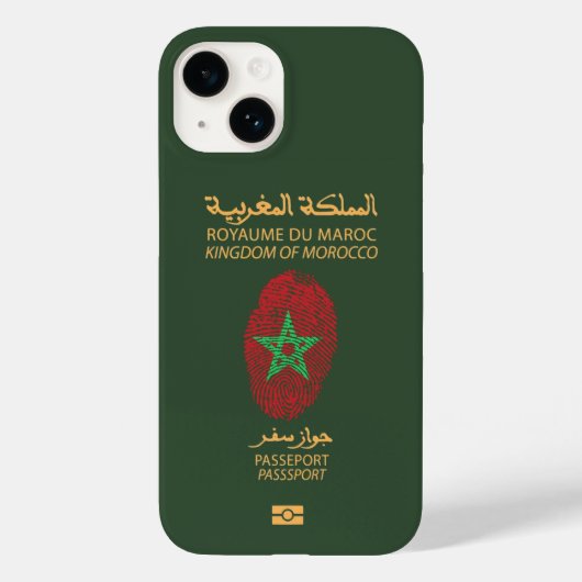 Unieke Marokkaanse reispaspoortprintsouvenir Case-Mate iPhone Case (Achterkant)