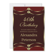 Unieke Maroon rood en goud geometrische verjaardag