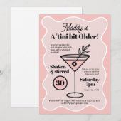 Unieke Martini Party uitnodiging 30e (Voorkant / Achterkant)