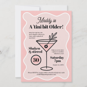 Unieke Martini Party uitnodiging 30e