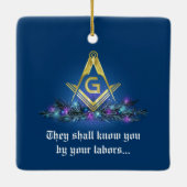 Unieke Masonic Kerstmis Keramisch Ornament (Achterkant)