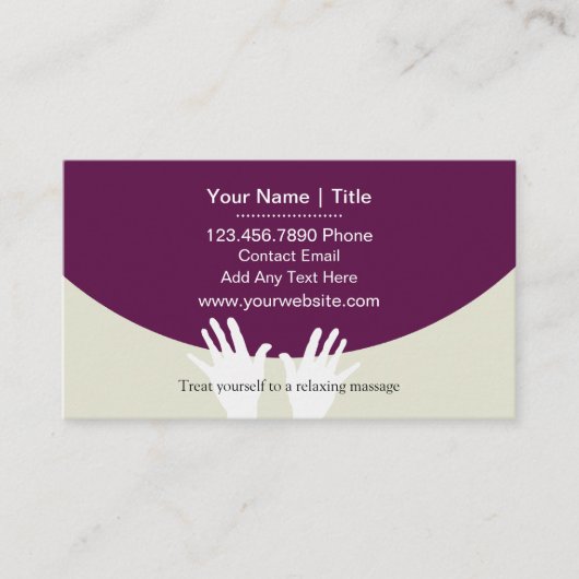 Unieke massage Visitekaartjes (Voorkant)