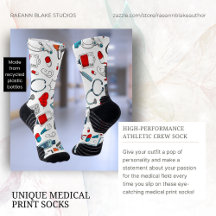 Unieke Medische Print Crew Soks