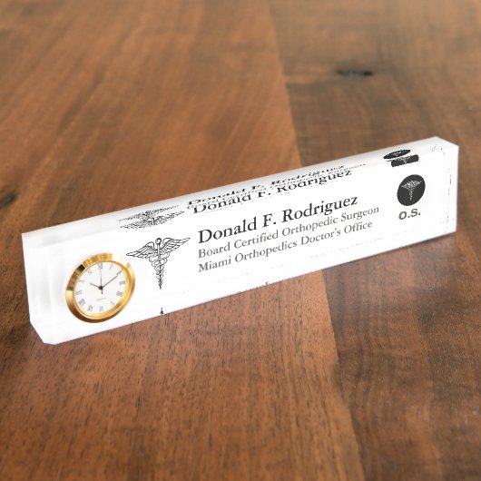 Unieke medische professional Gepersonaliseerd Naambordje (Zijkant)