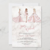 Unieke Meisjes Roze Goud Kippen Meidenavond Kaart (Voorkant)