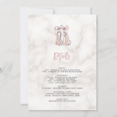 Unieke Meisjes Roze Goud Kippen Meidenavond Kaart (Achterkant)