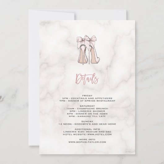 Unieke Meisjes Roze Goud Kippen Meidenavond Kaart (Achterkant)