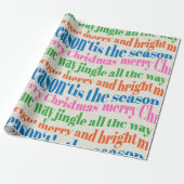 Unieke Merry & Bright Kerst Script Cadeaupapier (Uitgerold)
