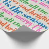 Unieke Merry & Bright Kerst Script Cadeaupapier (Hoek)