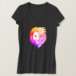 Unieke, met de hand getekende Mystic Lion Art Wome T-shirt