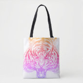 Unieke met de hand getrokken BIG Tiger Dual Sided  Tote Bag (Voorkant)