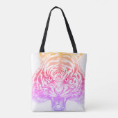 Unieke met de hand getrokken BIG Tiger Dual Sided  Tote Bag (Achterkant)