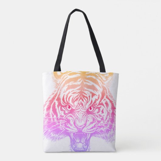 Unieke met de hand getrokken BIG Tiger Dual Sided  Tote Bag (Achterkant)