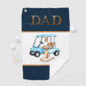 Unieke Metallic Look DAD Golf Winkelwagen Monogram Golfhanddoek (Insitu)