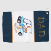 Unieke Metallic Look DAD Golf Winkelwagen Monogram Golfhanddoek (Horizontaal)