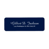 Unieke Midnight Blue Class Script Creative Plain Etiket (Voorkant)