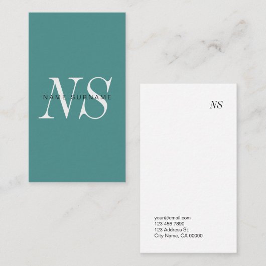 Unieke minieme verticale Visitekaartje van het mon (Voorkant / Achterkant)