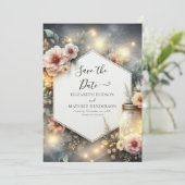 Unieke Minimal Mason Jar bruiloft Save The Date (Staand voorkant)
