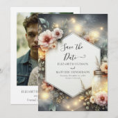 Unieke Minimal Mason Jar bruiloft Save The Date (Voorkant / Achterkant)