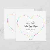 Unieke Minimal Rainbow Stippen Hart LGBT bruiloft Kaart (Voorkant / Achterkant)