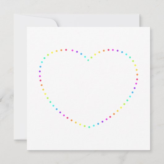 Unieke Minimal Rainbow Stippen Hart LGBT bruiloft Kaart (Achterkant)
