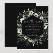 Unieke Minimal Waterverf Sage Green Wedding Save The Date (Voorkant / Achterkant)
