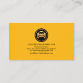 Unieke, minimale, gele zwarte layers Taxi-driver Visitekaartje (Achterkant)