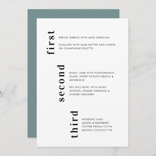 Unieke minimale verticale trekkracht menu (Voorkant / Achterkant)