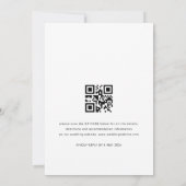 unieke minimale zwarte qr-code trouwuitnodiging kaart (Achterkant)