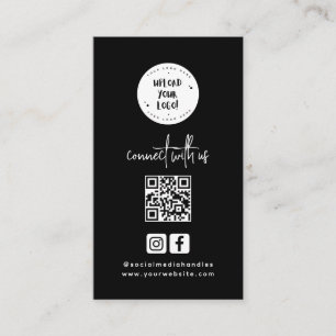 Unieke, minimale zwarte Qr-code voor sociale media Visitekaartje