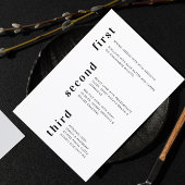 Unieke minimale zwarte witte verticale tekst menu