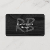 Unieke minimalisator voor grijze-houtmonogram visitekaartje (Voorkant)