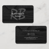 Unieke minimalisator voor grijze-houtmonogram visitekaartje (Voorkant / Achterkant)